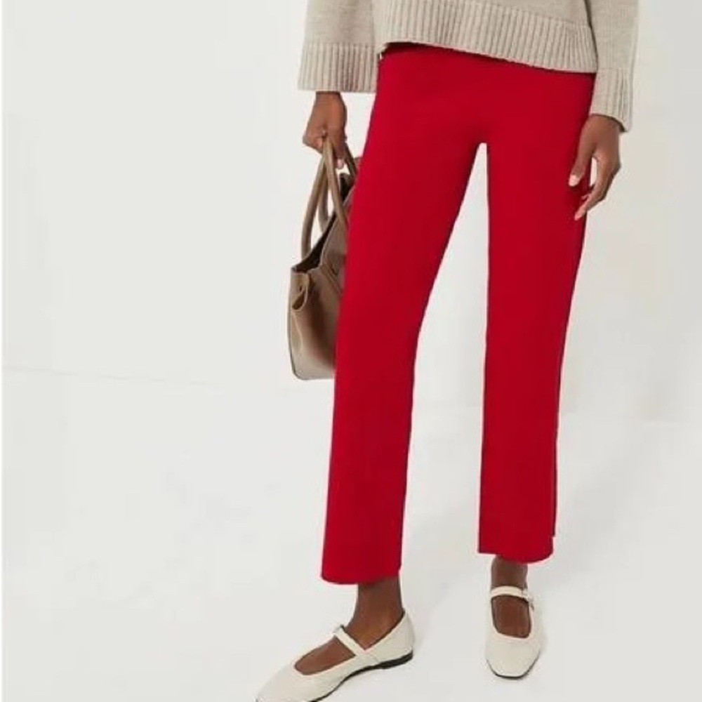 Tuckernuck Vibrant Red Flare Leg Knit Pants Size S